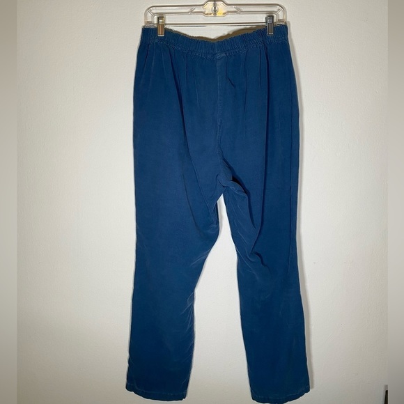 80s Blue Corduroy Elastic Waist Pants - Picture 7 of 11